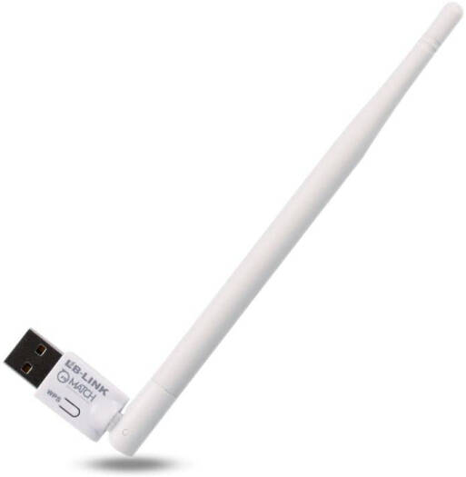 LB-Link USB Wi-Fi Adapter, USB Wi-Fi Dongle, 802.11n, 5dBi Antenna, 150Mbps Wireless Speed, Mini Wireless LAN Adapter WPS Button, White | BL-WN155A