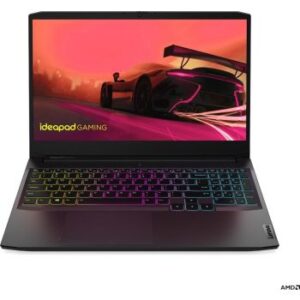 Lenovo IdeaPad Gaming 3 15ACH6 15.6" FHD IPS Laptop, AMD Ryzen 5 5600H, 8GB Memory, 512GB SSD, NVIDIA GeForce GTX 1650 4GB, Windows 11 Home, White Backlit Arabic KB, Black | 82K2015AAX