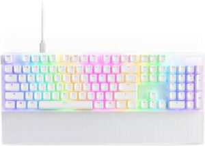 NZXT Function 2 Full Size Gaming Keyboard, Linear Optical Switches, N-Key Rollover, Anti-Ghosting, Wrist Rest, RGB Per-Key, Wired Detachable, 2m Cable Length, US ANSI Layout, Matte White | KB-001NW-US