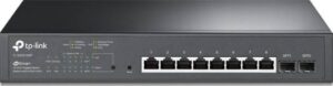 TP-Link JetStream 10-Port Gigabit Smart Switch with 8-Port PoE+, 20 Gbps Switching Capacity, 8x 10/100/1000 Mbps RJ45 Ports (PoE+), 2x 100/1000 Mbps SFP Slots, Black | SG2210MP
