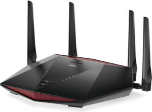 Netgear XR1000 Nighthawk Pro WiFi 6 Gaming Router, AX5400 Wireless Speed Up to 5.4Gbps, 4 Port Switch, 2.4/5 GHz, Gigabit Ethernet, IPv6, AES Encryption, Black | XR1000-100EUS