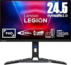 Lenovo Legion R25f-30 Gaming Monitor, 24.5" FHD VA Display, Up to 280Hz Refresh Rate, 0.5ms (MPRT) Response Time, AMD FreeSync Premium Technology, Built-In Speaker, Raven Black | 67B8GACBAE