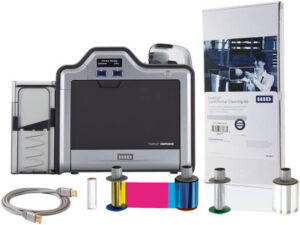 Card Imaging Fargo HDP5000 Dual Side High Definition ID Card Printer & Supplies Bundle Software,YMCK Ribbon (500 Images), HDP Film (1500 Images) | 89640