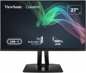 ViewSonic VP2756-2K Flat Monitor, 27" IPS QHD Display, 60Hz Refresh Rate, 5ms Response Time, 16:9 Aspect Ratio, Flicker-Free, 16.7m Colors, Black | VP2756-2K