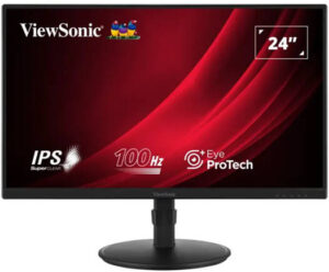 ViewSonic VG2408 Monitor, 24" IPS Display, FHD Resolution, 100Hz Refresh Rate, 5ms (GtG) Response Time, Anti-Glare, Hard Coating (3H), 16.7m Color Display, Black | VG2408