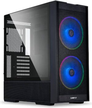 LIAN LI Lancool 206 ATX, RGB Mid-Tower Gaming PC Case, Tempered Glass Side Panel, Mesh Front Panel Mid-Tower Chassis w/ 2 ARGB PWM Fans Pre-Installed, USB Type-C Port, Black | G99.LAN206RX.00