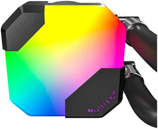 Montech HyperFlow ARGB 240 AIO Liquid CPU Cooler, 240mm Radiator, 2x 120mm aRGB Pre-Installed Fans, 3100 RPM Fan Speed, 76.2 CFM Fan Airflow, Fluid Dynamic Bearing, Black | HYPERFLOW-ARGB-240-BLACK - Image 2