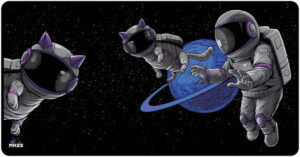 Maze 3XL Extended Mouse Pad/Mat, 48" x 24" x 0.2" Dimension, 5mm Thick, Ultraglide 2, Waterproof, Anti-Fray, Anti-Slip, Smooth Surface for Maximum Control and Speed, Astro Paw-B | QJ-E2A0-BH8D