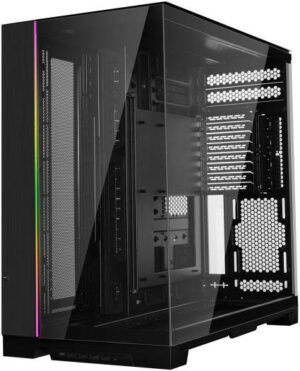 Lian Li O11 Dynamic EVO XL Full Tower Computer Case, Aluminum + Steel + Glass Materials, Up to 420mm Radiator Support & 11x Fans, 3.5mm Jack, USB-A 3.2x4, USB-C 3.2 I/O Ports, Black | G99.O11DEXL-X.00