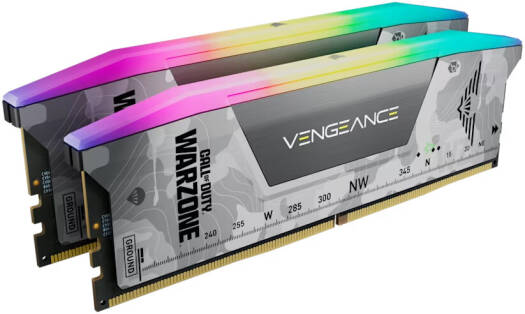 CORSAIR VENGEANCE RGB 32GB (2x16GB) DDR5 Memory Kit, 6400MT/s Memory Speed, CL32 CAS Latency, AMD EXPO & Intel XMP Support, Call of Duty Warzone Edition, Light Gray | CMH32GX5M2B6400Z32W-WZ - Image 2
