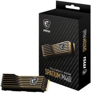 MSI Spatium M460 PCIe Gen4x4 M.2 2280 Internal SSD, with Heatsink, 2TB Capacity, 4900MB/s Sequential Read & 4400MB/s Sequential Write Speed, 3D NAND, 1200 TBW, Black | S78-440Q420-P83