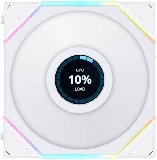 Lian Li Uni Fan TL 120 Case Fan, 1.6" LCD, 120mm Fan Size, 1900 RPM Fan Speed, 62 CFM Airflow, PA66 / PBT Materials, Fluid Dynamic Bearing, Single Pack, White | G99.12TLLCD1W.00 - Image 2
