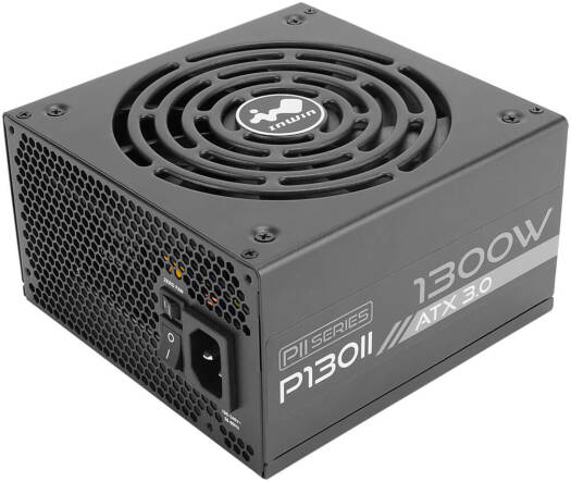 InWin P130II ATX12V V3.0 Full-Modular Power Supply, 1050W Power, 135mm FDB Fans, 80+ Platinum Efficiency, Active PFC, Zero RPM Fan Mode, SECC Material, Black | IW-PS-PII1300W