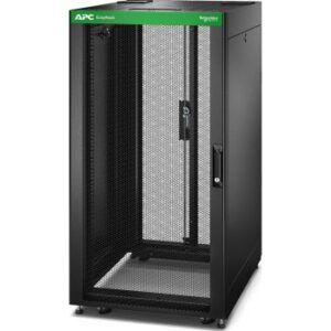 APC 24U Easy Rack Cabinet, Dimension 600mm/800mm, 19'' Bracket Width, With Roof / Side Panel / Castors, Feet and 4 Brackets, No Bottom, Black | ER6482