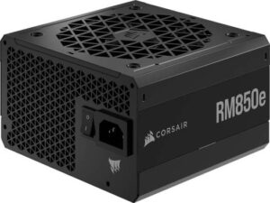 Corsair RMe Series RM850e Fully Modular Low-Noise ATX Power Supply, 80 PLUS Gold Efficiency, 850 Watts Power, 120mm Rifle Bearing Fan, Dual 8-pin EPS12V Connectors, Black | CP-9020263-UK