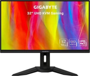 Gigabyte M32U 32" 4K UHD Gaming Monitor, 3840 x 2160 Resolution, 144Hz Refresh Rate, 1ms Response Time MPRT, Vesa Display HDR400, Freesync, 90% DCI-P3, HDMI, DP, USB Type-C, Black | M32U-EK