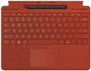 Microsoft Surface Pro X English Keyboard + Pen, Full Mechanical Keyset, Thin Light Profile, Trackpad, Accelerometer, English Layout, Poppy Red | 26B-00021
