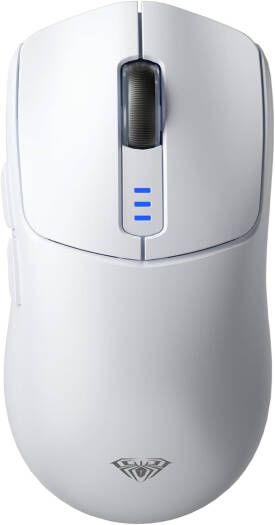 AULA SC580 Gaming Mouse, 3 Polling Rate, Up to 10000 DPI Level, 6 Programmable Buttons, Anti-Slip Stickers, Built-in 500mAh Rechargeable Battery, Tri-Mode Connection, White | SC580-WHT