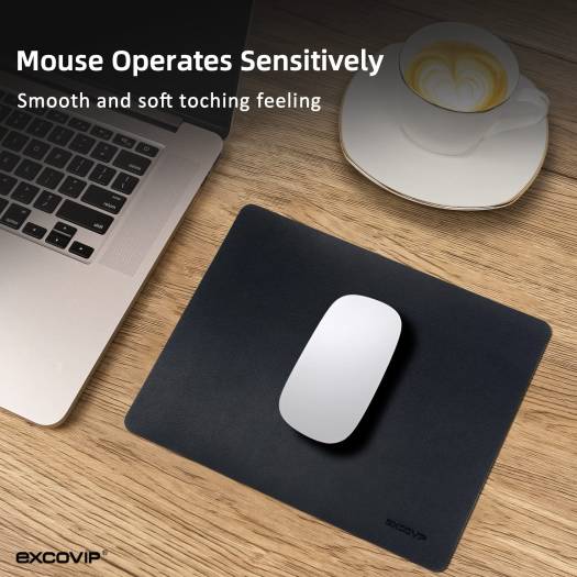 Generic Non Slip PU Leather Mouse Pad, Desk Writing Mat, For Office Home, 22x18cm Small Size, Black | - Image 3