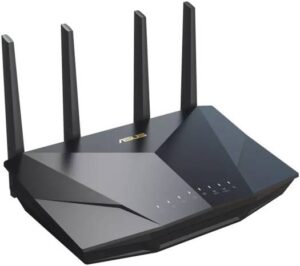 ASUS RT-AX5400 Dual Band WiFi 6 Extendable Router, Up to 5,400 Mbps Speed, Built-in VPN, AiProtection Pro Network Security, Parental Control, Instant Guard, AiMesh-Compatible, Black | 90IG0860-MO9B00