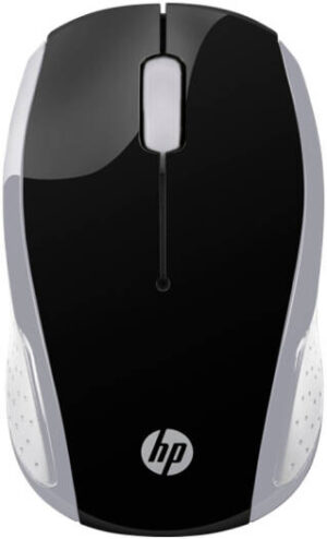 HP 200 Wireless Mouse, Red Optical Tracking Sensor, Up to 1000 DPI Resolution, 3 Buttons, USB Dongle Connectivity, Pike Silver | 2HU84AA