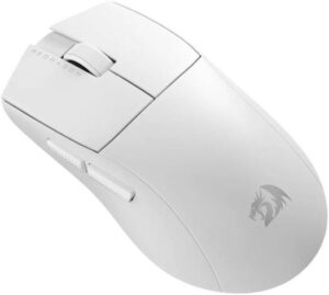 Redragon K1ING M916 PRO Wireless Mouse, 26000 DPI, 1KHz Polling Rate, Optical Pixart 3395 Sensor, 50G ACC, 5 Macro Buttons, 3 Modes Connect, Full Programmable Buttons, White | K1ING-M916-PRO-1K-WHT