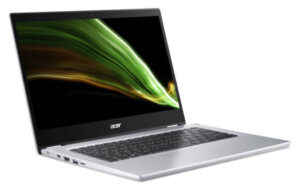 Acer  Spin 1 SP114-31-C63Y 14'' HD Laptop, Intel Celeron 4500 1.1 GHz, 4GB DDR4 RAM, 128GB eMMC Storage, UHD Graphics, Windows 11 Home S Mode, English Arabic Keyboard, Silver | NX.ABWEM.007