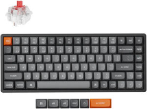 Keychron K2 Max Bluetooth Wireless Keyboard, 75% Layout, RGB Backlight, Aluminum Red Switch, Bluetooth 5.1, 2.4GHz, 1000Hz Polling Rate, Black | K2M-J1