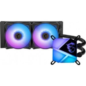 MSI Mag CoreLiquid C240 240mm ARGB CPU Cooler, 500 - 2000 RPM Fan Speed, 12V DC Rated Voltage, Two Ball Bearing, 78.73 CFM Airflow, 14.3 - 34.3 dBA Noise Level, 2 Fans, Black  | 306-7ZW2R11-813