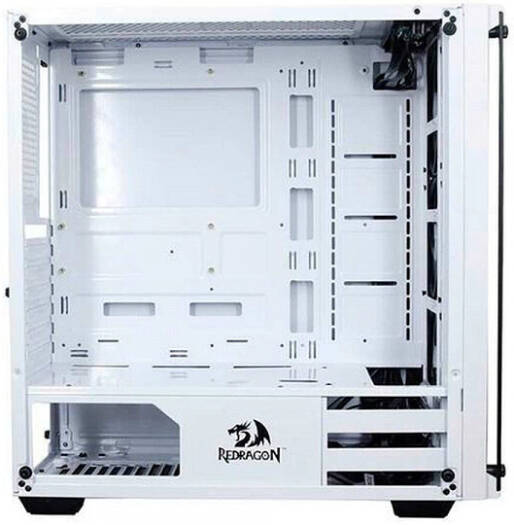 Redragon Wheeljack RGB Mid Tower Gaming Computer Case, 3x RGB Fan, Tempered Glass Front & Side Panels, Up to 240mm Radiator, Cable Management, Ventilation Flow, White | GC-606WH-3RGB - Image 3