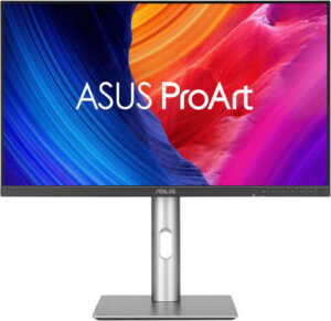 ASUS ProArt PA27JCV Monitor, 27" IPS Display, 5K Resolution, 60Hz Refresh Rate, 5ms (GtG) Response Time, LuxPixel Technology, Built-In KVM, 1073.7m Color Display, Black / Silver | PA27JCV