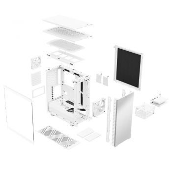 Fractal Design Define 7 Compact ATX Mid Tower Case, 7 Expansion Slots, 120/140mm Fan Size, 3.5"/2.5" Drive, Up To 360mm Radiator Support, Tempered Glass Side Panel, White | FD-C-DEF7C-04 - Image 2