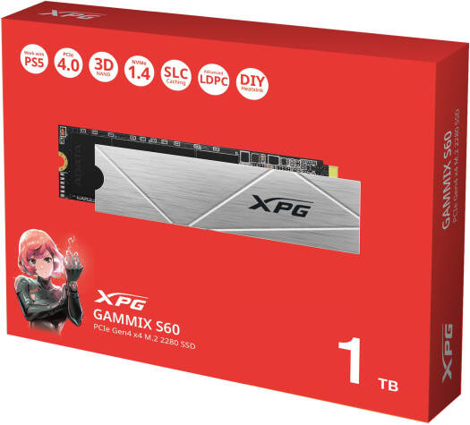 XPG GAMMIX S60 Blade M.2 2280 1TB PCIe Gen4x4 SSD With DIY Heatsink, Read Speed Upto 5000MB/s & Write Speed Upto 4800MB/s, NVMe 1.4, 3D NAND, Advanced LDPC, Works With PS5, Grey | AGAMMIXS60-1T-CS - Image 6