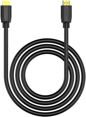 Lazor HDMI 3 HD12 Cable, Male to Male, 24K Gold-Plated Connectors, 4K Ultra HD, 18Gbps High-Speed Bandwidth, 4K @ 60Hz Resolution, HDMI TO HDMI - 3m Length, Black | 6297001186213