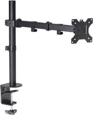 Skill Tech Counterbalance Single Monitor Arm Desk Mount, For 17-32 Inches, Full Motion Swivel Long Arm with Gas Spring, Height Adjustable LCD Monitor Mount.