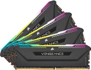 Corsair Vengeance RGB Pro SL 128GB (4x32GB) DDR4 Desktop Memory Kit, 3200MHz Speed, 16-20-20-38 Latency Timings, 1.35 Voltage, Unbuffered, 288 Pin, XMP 2.0 Performance, Black | CMH128GX4M4E3200C16