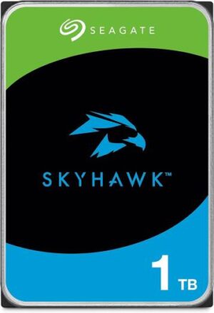 Seagate 1TB SkyHawk Surveillance SATA III 3.5" Internal Hard Drive, 256MB Cache, 5400 RPM, Up to 180 MB/s Sustained Transfer Rates, 1 Million Hours MTBF, Supports up to 64 HD Cameras | ST1000VX013