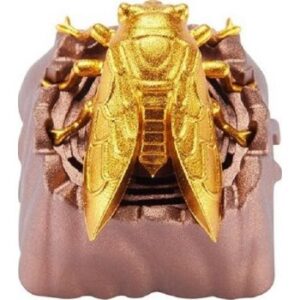 ZomoPlus 3D Golden Cicada Customized Keycap, Cherry MX Switches And Clones, Game And Movie Theme Metal, With CNC Engraving, 1u Size | ZO-PS-3D-CICADA