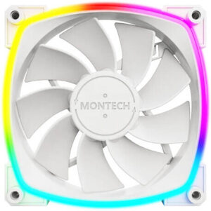 Motech RX120 PWM aRGB Case Fans, 120mm Fan Size, 1600 RPM Fan Speed, 59 CFM Airflow, Rifle Bearing Type, 4PIN PWM Smart Control, Sing Pack, White | RX-120-WHITE