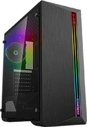 GAMEMAX Case Atx G517 Shine 0.5MM SPCC 3, USB3.0/2.0 1, Fan Dual Halo Slim Rainbow 1, Strip Led Rainbow Side Glass, 508 x 248 x 503mm | G517 Shine