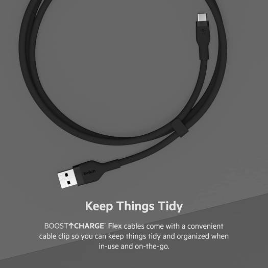 Belkin Boost Charge Flex Silicone USB Type C to C Cable,1M/3.3FT, USB-IF Certified Power Delivery PD Fast Charging Cable For MacBook Pro, iPad Pro, Galaxy S21, Ultra, Black | CAB009bt1MBK - Image 5