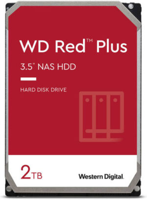 WD Red Plus 2TB SATA III 3.5" Internal NAS HDD, 128MB Cache, 5400rpm Speed, Up to 175 MB/s Sustained Transfer Rate, 1 Million Hours MTBF, NASware 3.0 Technology | WD20EFZX