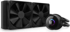 NZXT Kraken 240 AIO Liquid Cooler with 1.54” Square LCD Display, 240mm Radiator, Copper Housing Water Block, 2x F120P SPF Fan, 1800 RPM Fan Speed , 78.02 CFM Air Flow, Black |  RL-KN240-B1