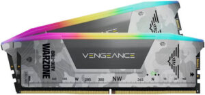 CORSAIR VENGEANCE RGB 32GB (2x16GB) DDR5 Memory Kit, 6000MT/s Memory Speed, CL30 CAS Latency, AMD EXPO & Intel XMP Support, Call of Duty Warzone Edition, Light Gray | CMH32GX5M2B6000Z30W-WZ