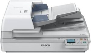 Epson WorkForce DS-70000N Scanner, 200 Sheets ADF, 70 PPM Simplex / 140 IPM Duplex Scan Speed, 600 DPI Resolution, Optical character recognition (OCR), USB-B/Ethernet Port, White | B11B204331BU