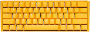 Ducky One 3 Yellow Mini 60% Keyboard, Cherry Blue Switch, Hot Swappable, Anti-Ghosting 2-layer PCB, PBT Double-Shot Keycaps, Detachable USB Type-C, ENG-ARAB Layout, Yellow | DKON2161ST-CARPDYDYYYC1