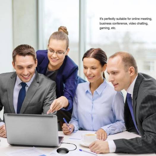 Stereo Microphone Omnidirectional Condenser Mic USB Connector, 360° Omni Direction, 3m Sound Pick Up Distance, Effective Transmission, For Online Meeting, Business Conference, Black | V3191 - Image 6