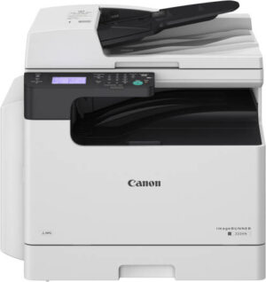 Canon imageRUNNER 2224N Multifuntional Laser Printer, Print, Copy, Scan, Fax, 3.5" Monochrome Touch Panel, 24 ppm (A4) Print Speed, Up to 1200x1200 DPI, 250 Sheets Max Output, White | IR 2224N