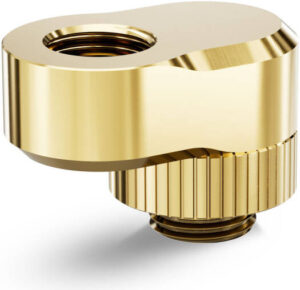 EKWB EK-Quantum Torque Rotary Offset 14mm Revolvable Adapter Fitting, G1/4"  Male - Female Threaded, Brass Material, 360° Rotatable Axis, Sealed with EPDM O Rings, Black | 3831109849958