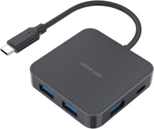 Green Lion 7 in 1 USB-C Hub, Type-C Input Port 100W PD, Type-C Upstream Port (5 Gbps Data transfer, 80W), USB-A3 Ports (5 Gbps Data Transfer), 4K/60Hz HDMI Port, 15cm Cable Length - Black